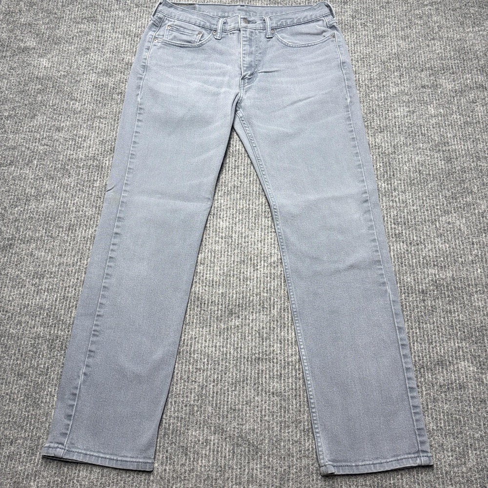 Levis 514 Jeans Mens 33x34 Gray Light Wash Denim Straight Leg Casual Pants